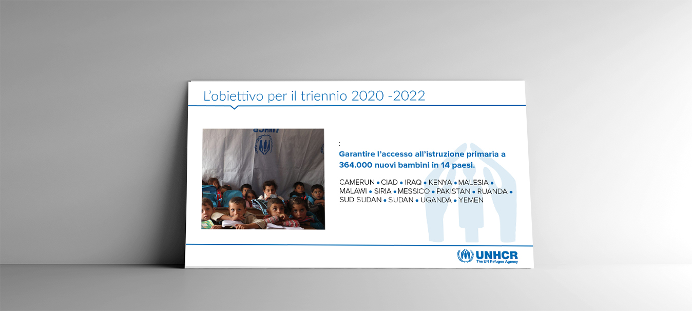 educate a child unhcr realizzato da Ideavale Bologna